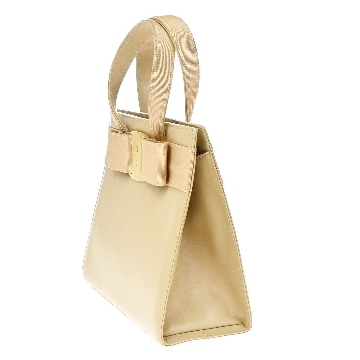 Salvatore Ferragamo Convertible Vara Bow Tote Leather, Beige, Leather, Handbag