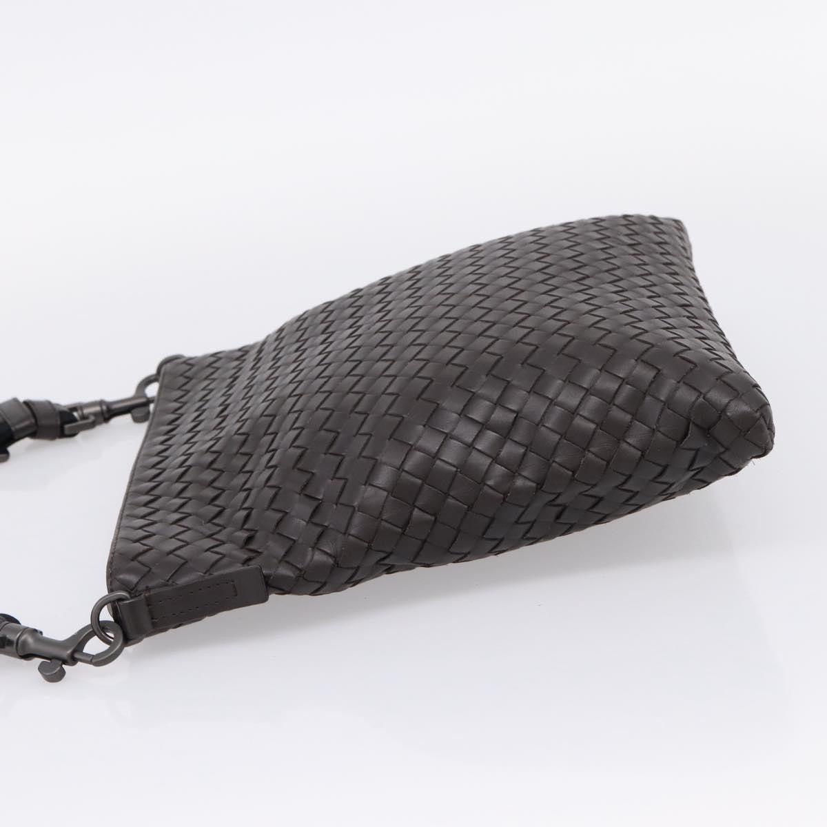 Bottega Veneta Flat Messenger Intrecciato Nappa, Brown, Leather, Handbag