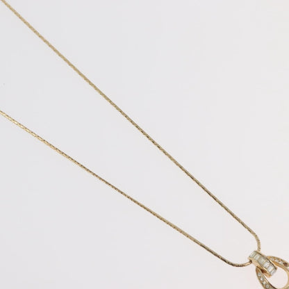 Christian Dior Logo Pendant Metal, Gold, Metal, Necklace