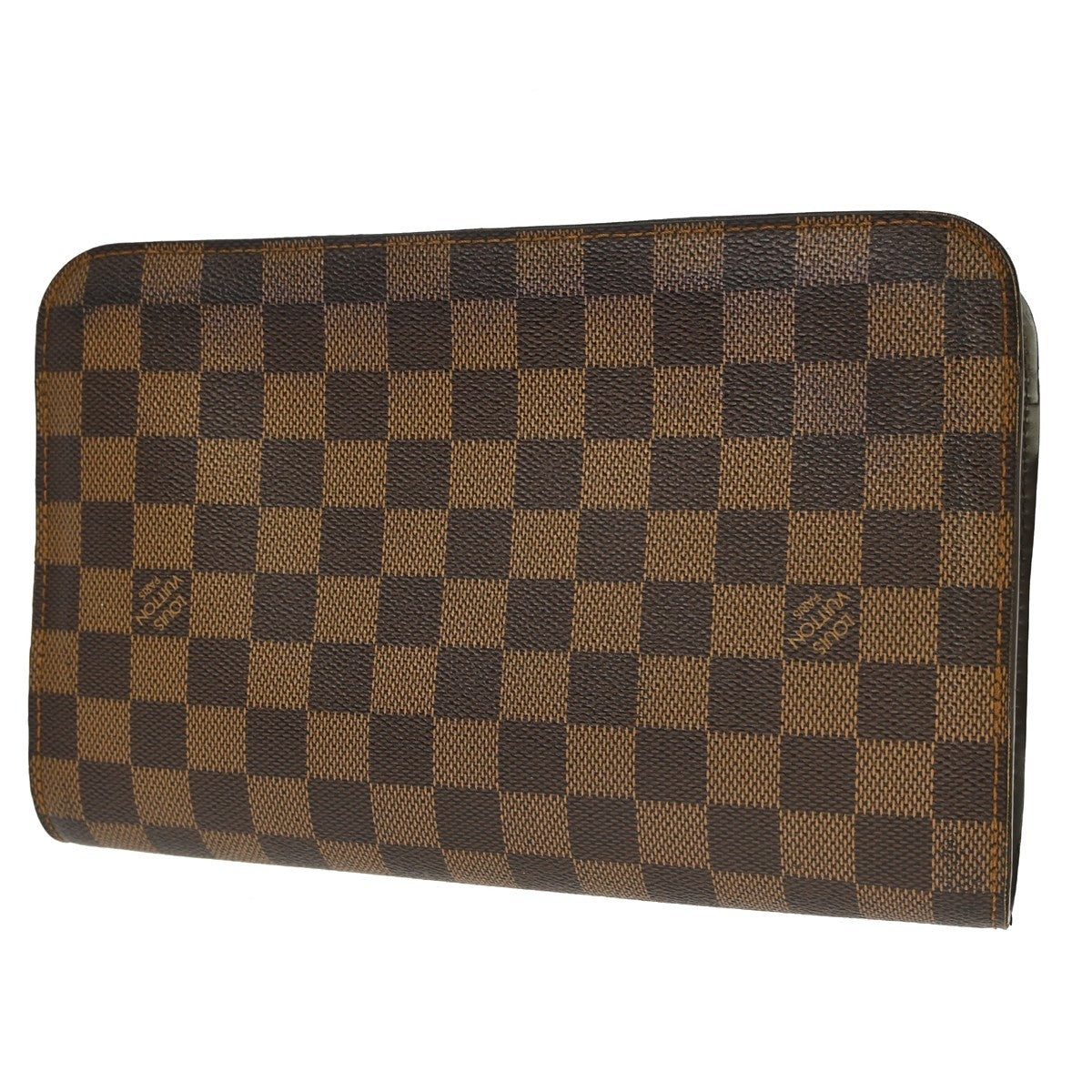 Louis Vuitton Pochette Saint Louis Damier Ebene, Brown, Canvas, Clutch