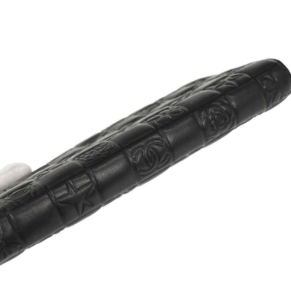 Chanel Lucky Symbols French Embossed Quilted Leather, Black, Leather, Wallet