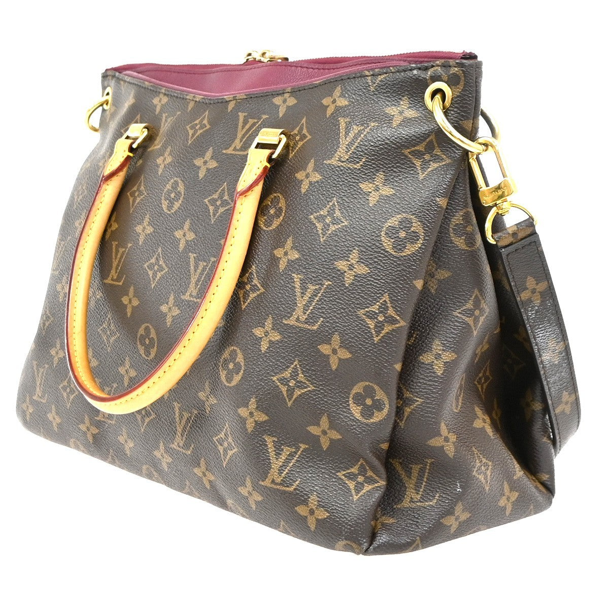Louis Vuitton Pallas Tote Monogram Canvas with Leather, Brown, Leather, Handbag
