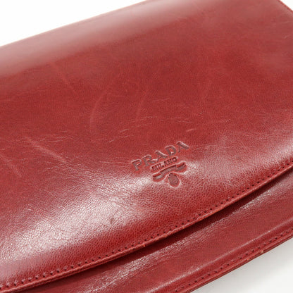 Prada Shoulder Leather, Red, Leather, Shoulder Bag