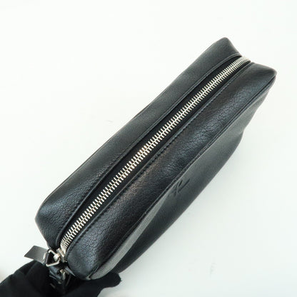 Saint Laurent Lou Camera Leather, Black, Leather, Handbag