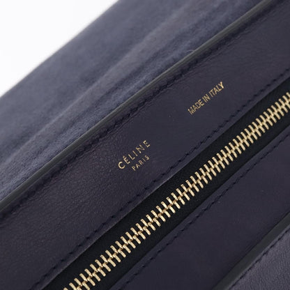 Celine Tricolor Trapeze Leather, Navy, Leather, Handbag