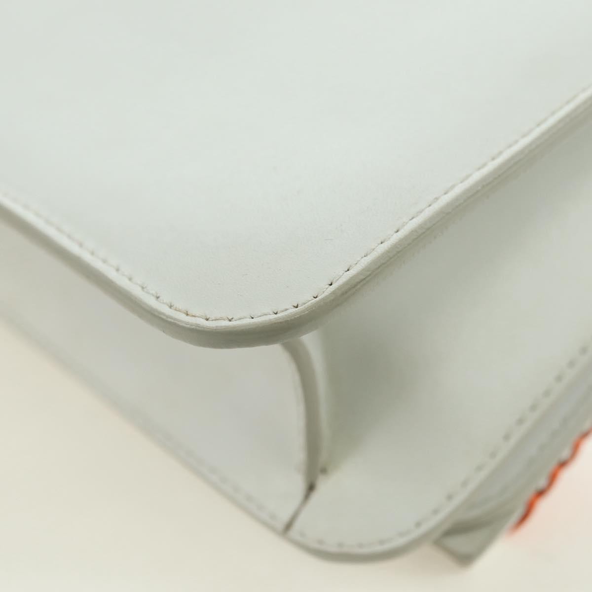 Salvatore Ferragamo Vala Chain Leather, White, Leather, Shoulder Bag