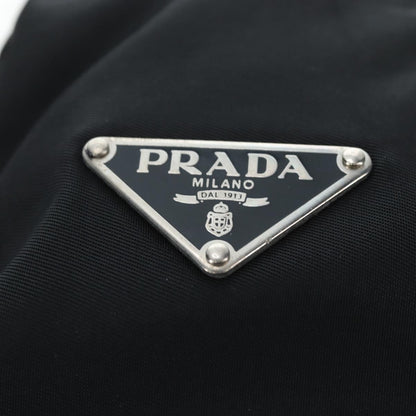 Prada Double Pocket Buckle Flap Tessuto and Leather, Black, Nylon, Handbag