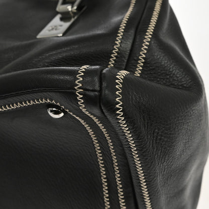Chanel Vintage Bowler Lambskin, Black, Leather, Handbag