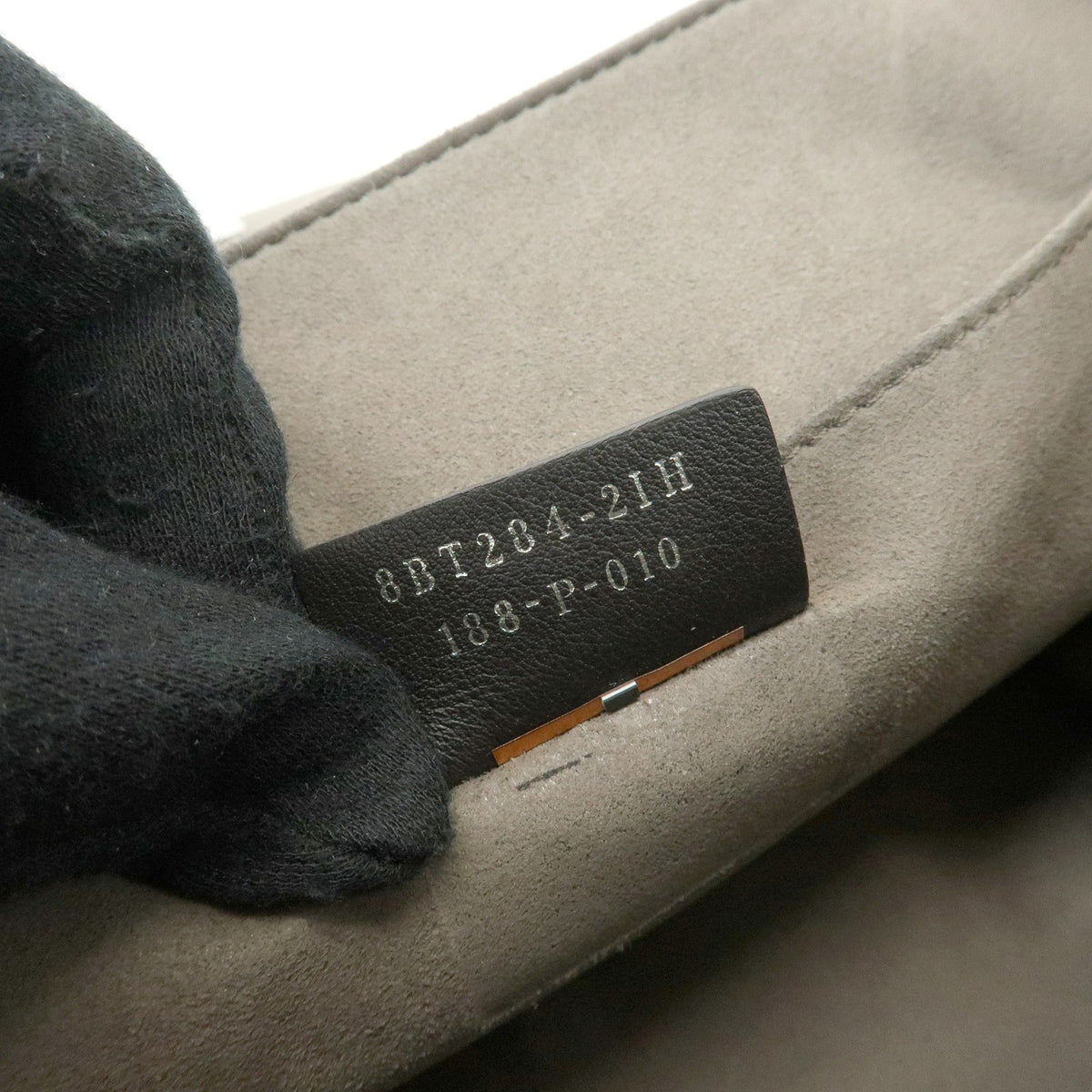 Fendi Kan I F Leather, Gray, Leather, Shoulder Bag