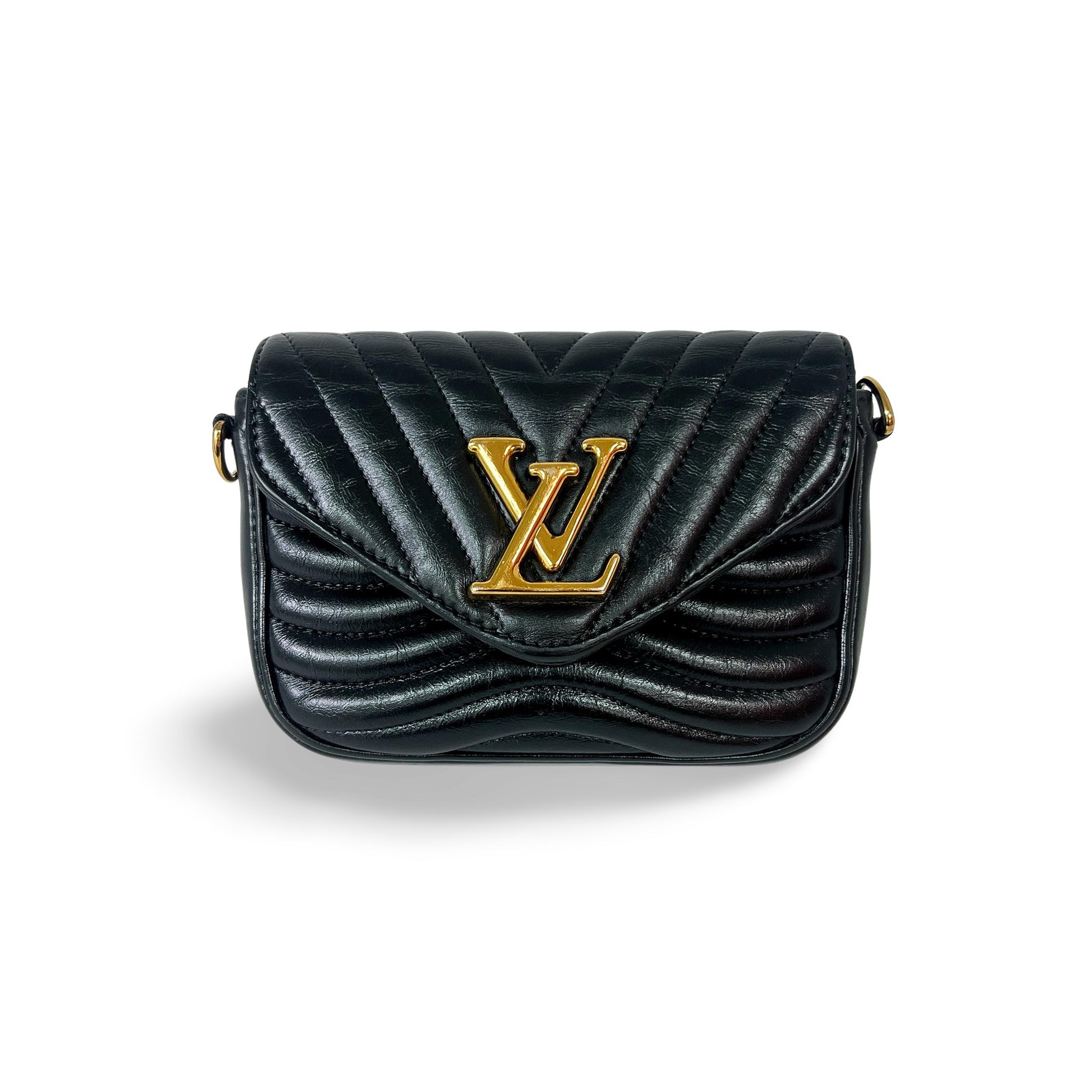 Louis Vuitton New Wave Chain Bag Quilted Leather, Black, Leather, Handbag