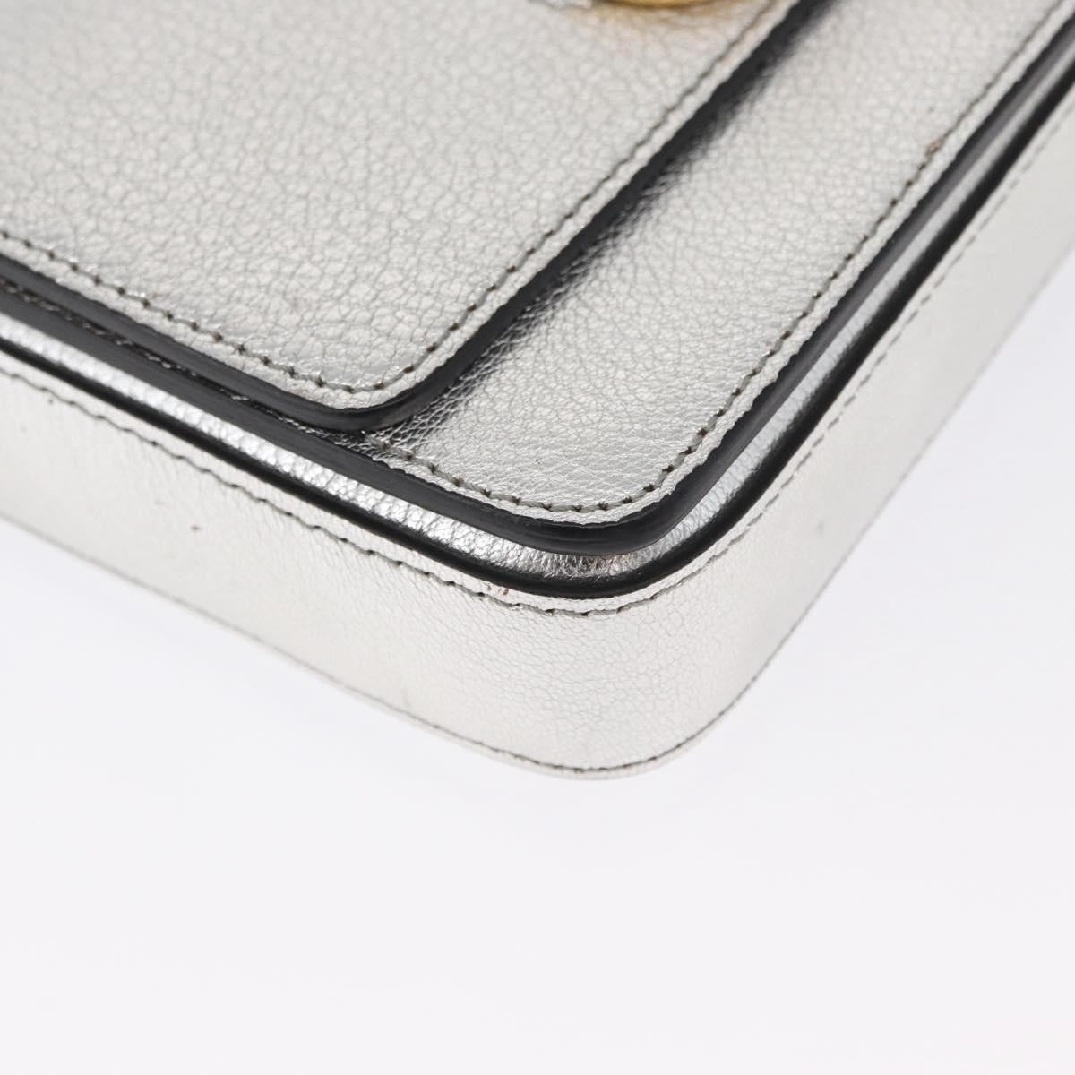 Burberry D-Ring Chain Leather, Silver, Leather, Shoulder Bag