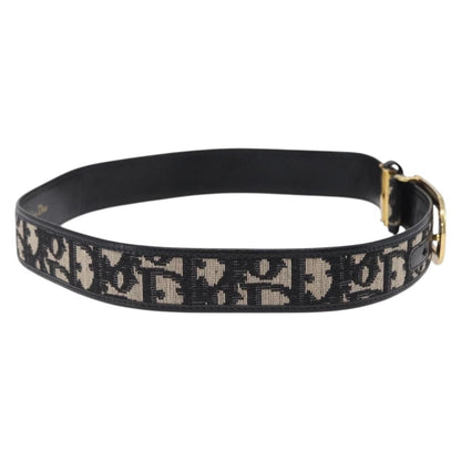 Christian Dior D Buckle Belt Canvas and Leather, Navy, Canvas, Belt
