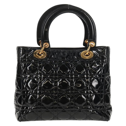Christian Dior Lady Dior Bag Patent, BLACK, PATENT_LEATHER, Handbag