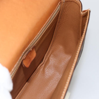 Celine Vintage Macadam Canvas and Leather, Brown, Canvas, Handbag