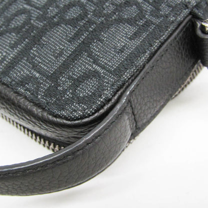Christian Dior Trotter Oblique Jacquard, Black, Canvas, Shoulder Bag