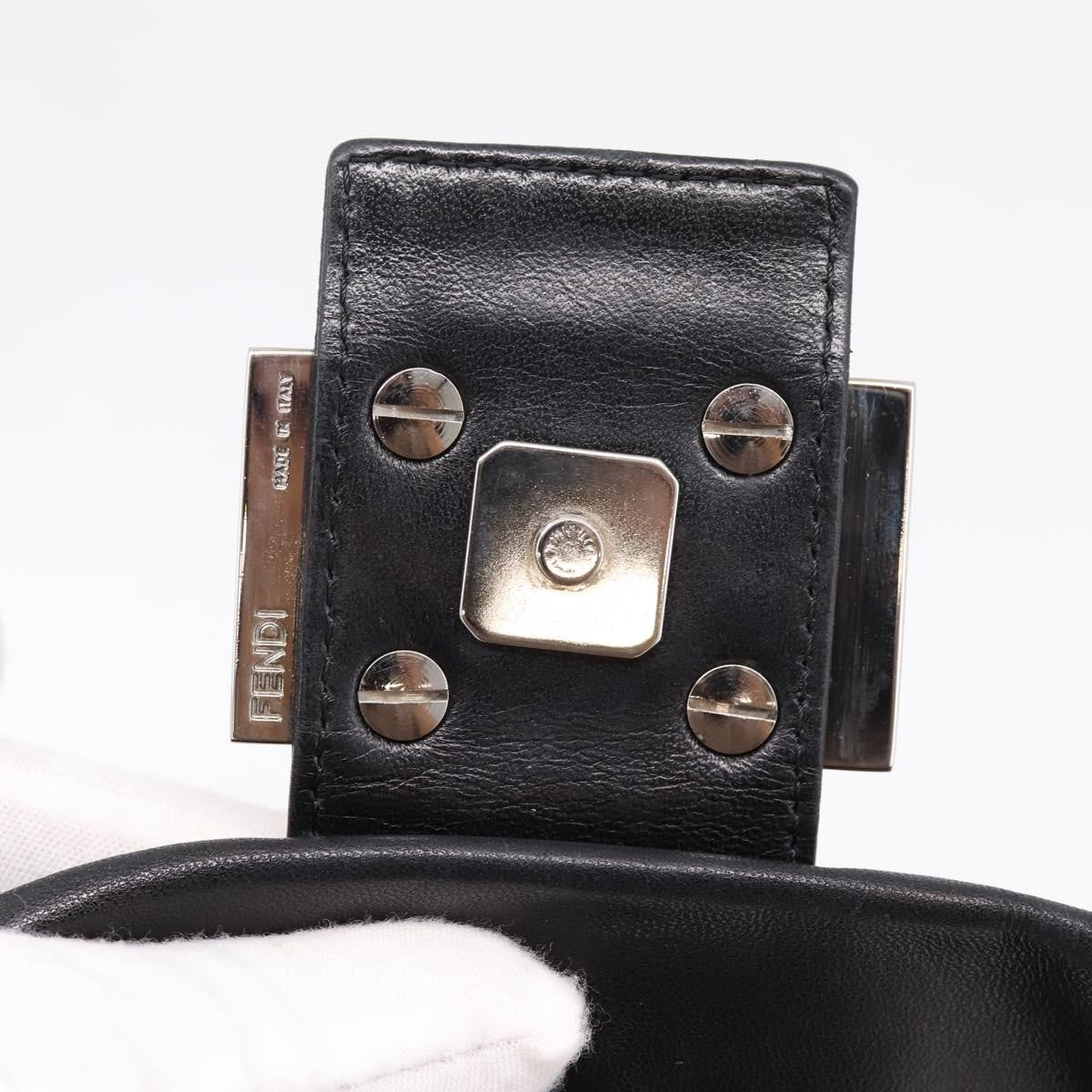 Fendi Mamma Baguette Zucca Jacquard Velvet, Black, Leather, Shoulder Bag