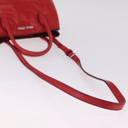 Miu Miu Convertible Vitello Shine, Red, Leather, Tote Bag