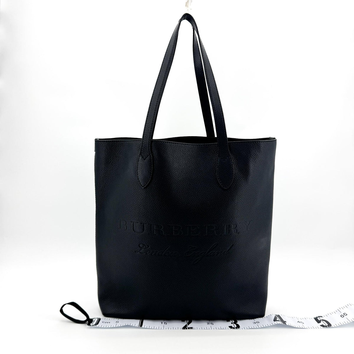 Burberry Remington Embossed Leather, Black, Leather, Tote Bag