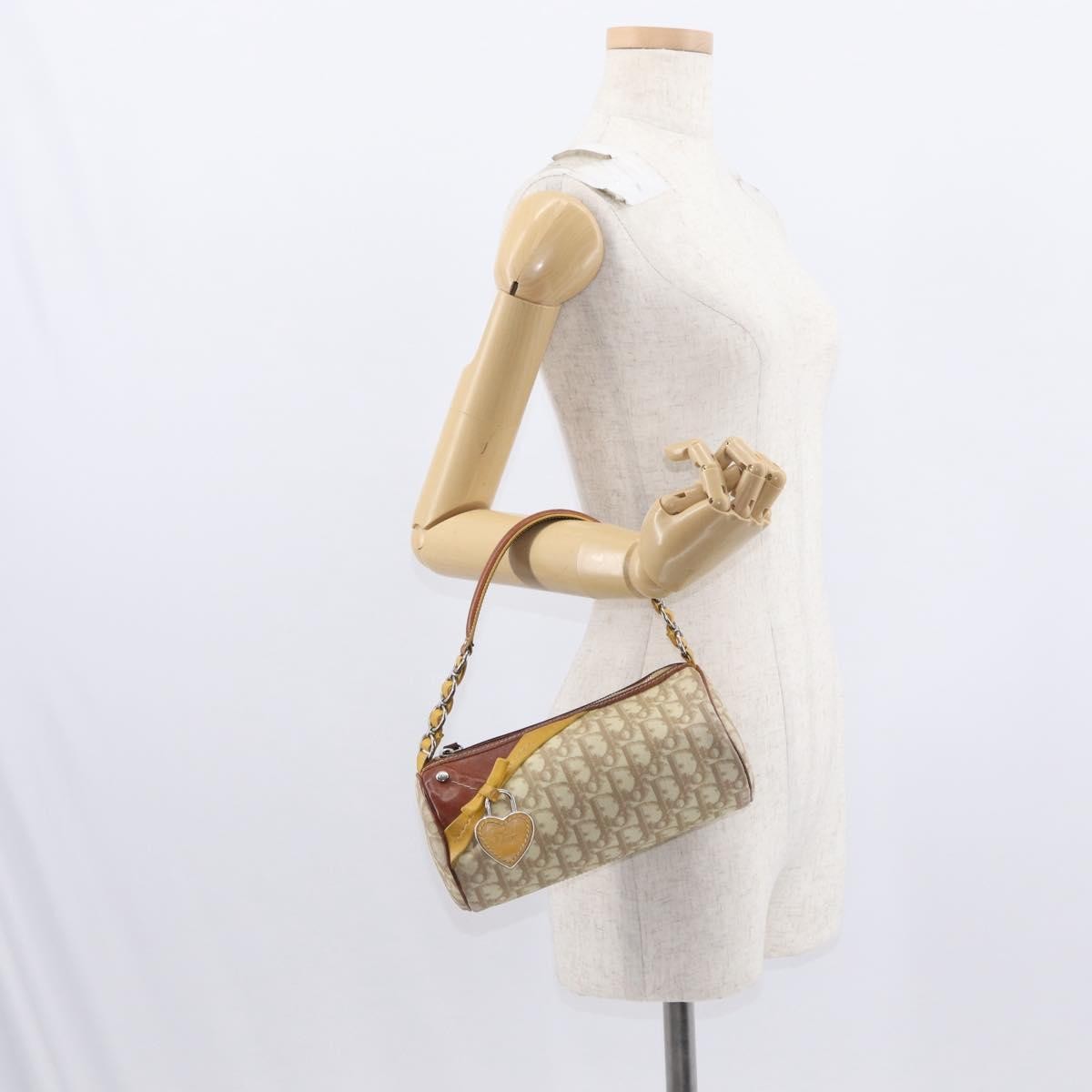 Christian Dior Vintage Trotter Romantique Diorissimo Coated Canvas, Beige, Canvas, Shoulder Bag