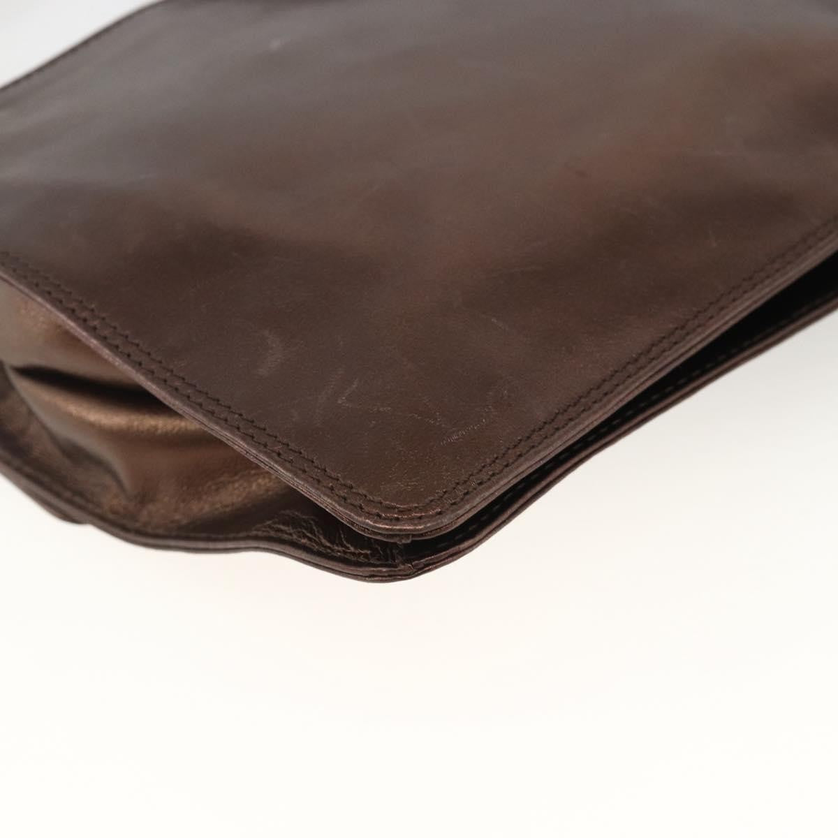 Chanel Vintage Logo Flap Messenger Leather, Brown, Leather, Shoulder Bag