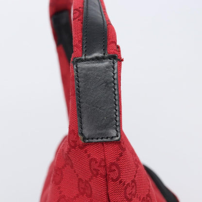Gucci Double Pocket Zip Hobo GG Canvas, Red, Canvas, Shoulder Bag
