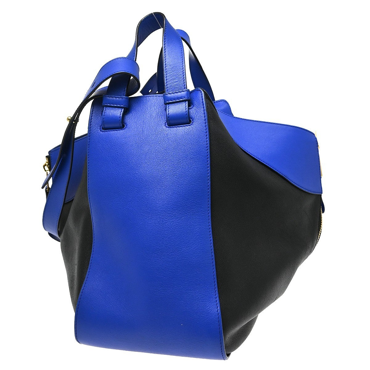 Loewe Hammock Leather, Blue, Leather, Handbag