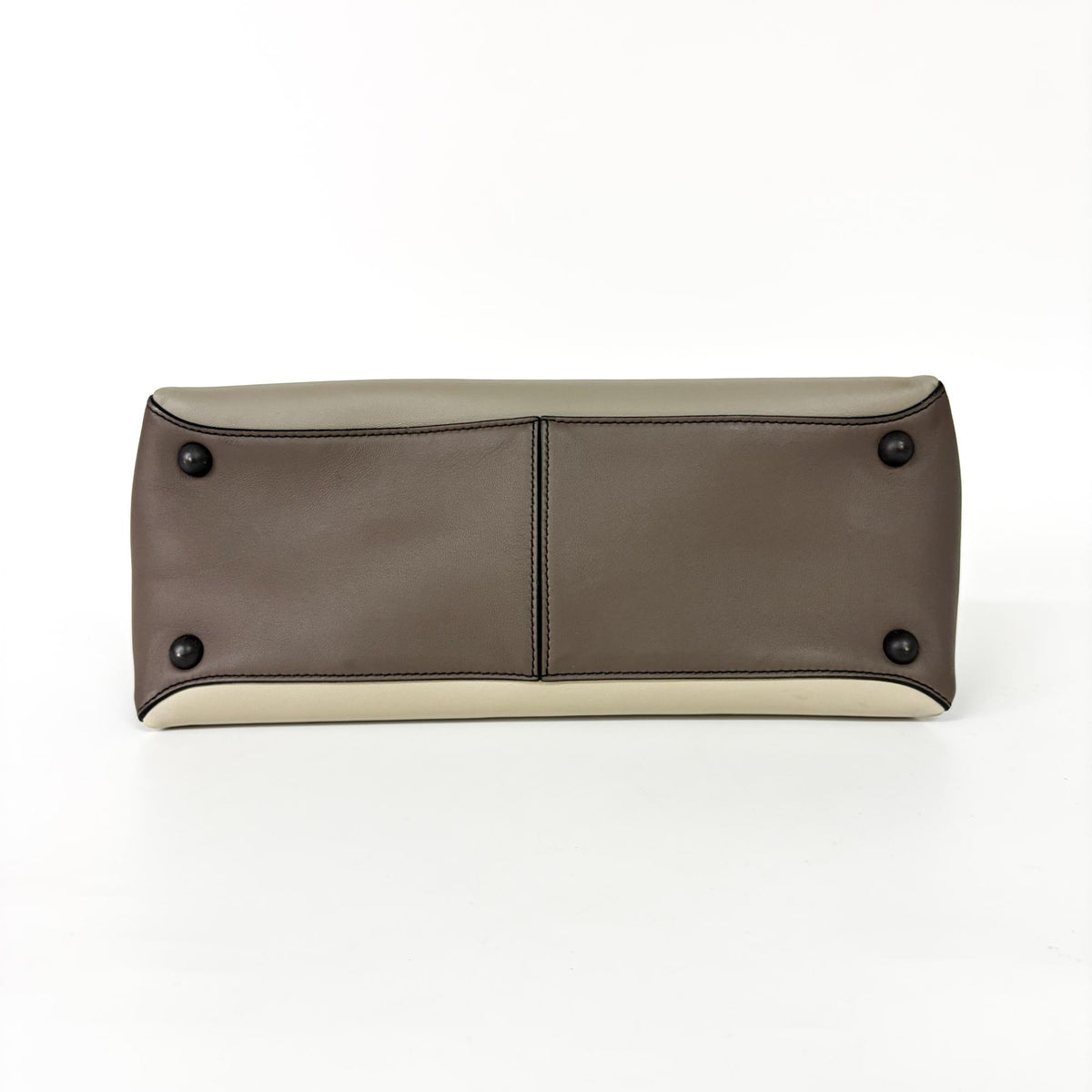 Bottega Veneta Piazza Top Handle Leather with Intrecciato Detail, Gray, Leather, Handbag
