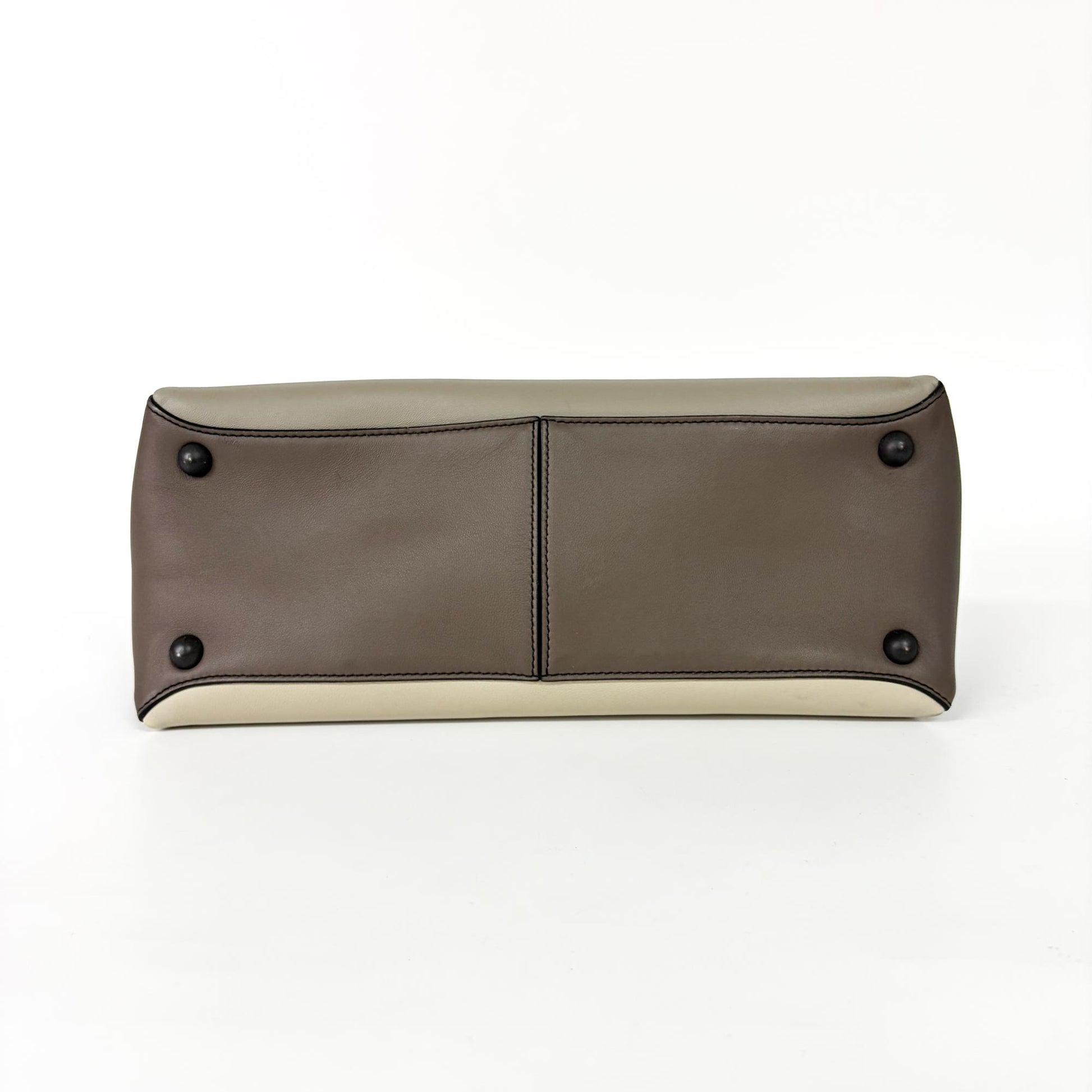 Bottega Veneta Piazza Top Handle Leather with Intrecciato Detail, Gray, Leather, Handbag