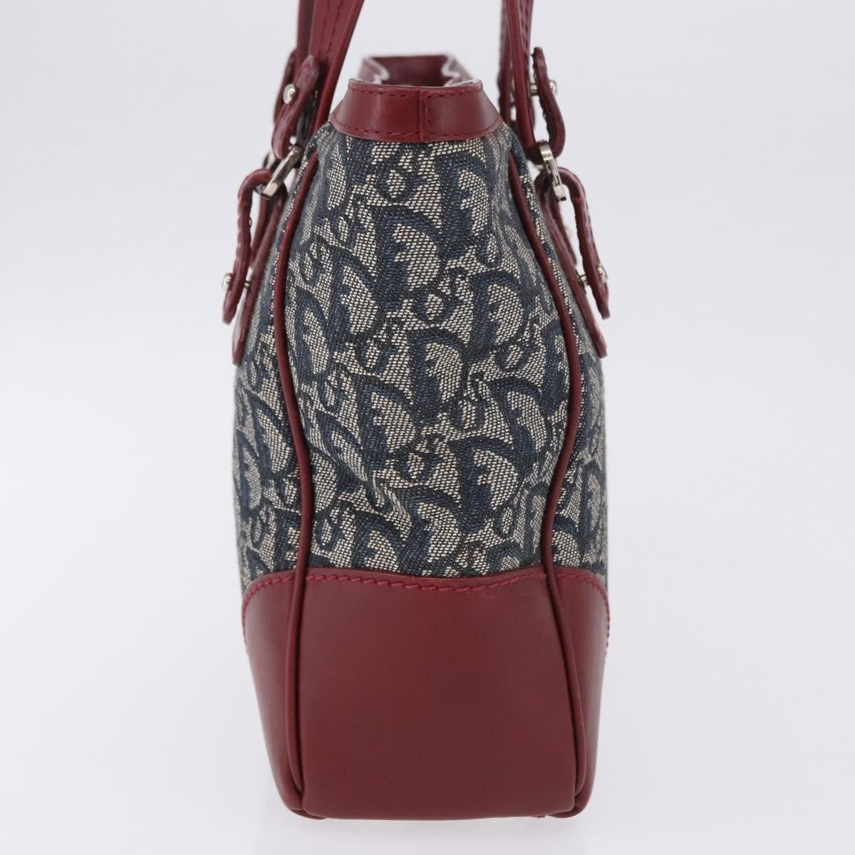 Christian Dior Vintage Trotter Zip Diorissimo Canvas, Navy, Canvas, Tote Bag