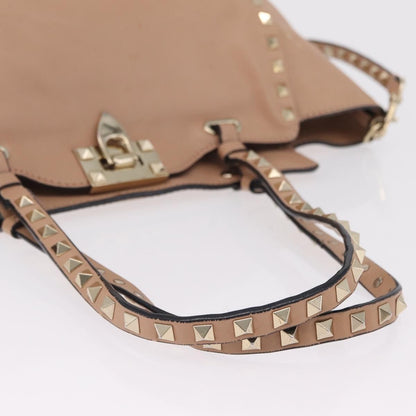Valentino Garavani Rockstud Soft Leather, Beige, Leather, Tote Bag