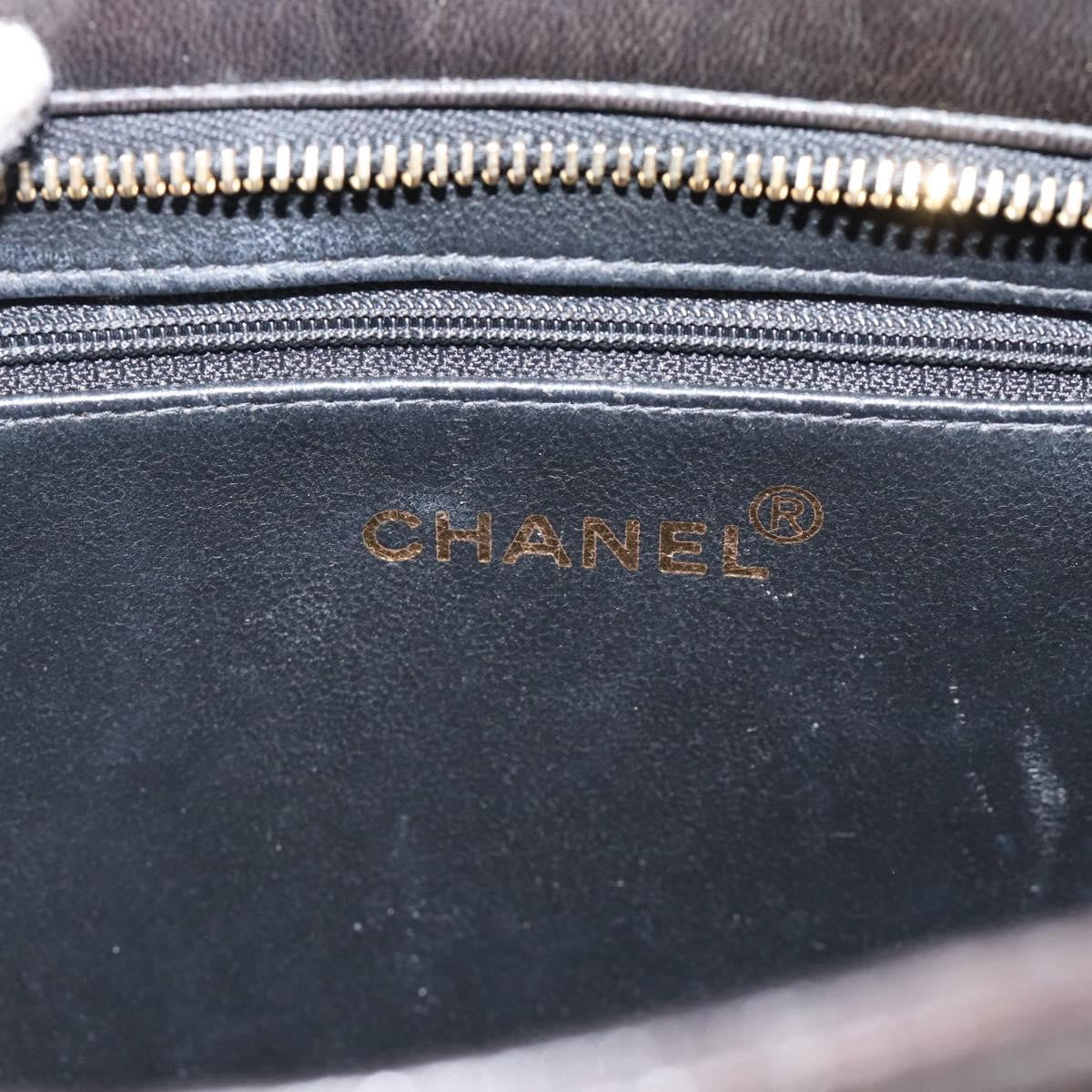 Chanel Matelassé Lambskin leather, Black, Leather, Tote Bag