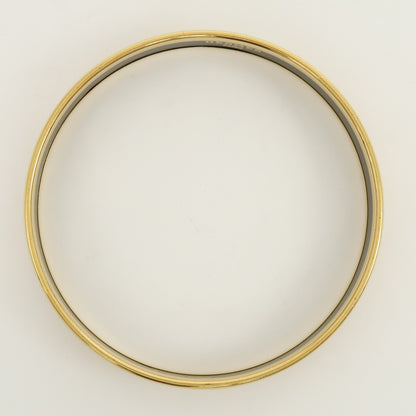 Hermes Bangle Printed Enamel, Yellow, Gold Plated, Bracelet