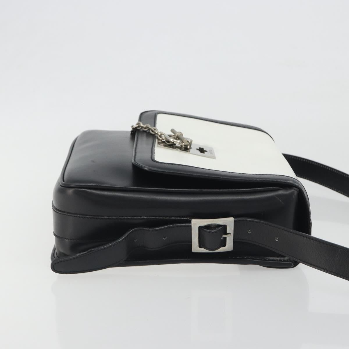 Celine Vintage Macadam Canvas, White, Leather, Shoulder Bag