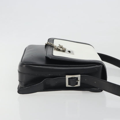 Celine Vintage Macadam Canvas, White, Leather, Shoulder Bag