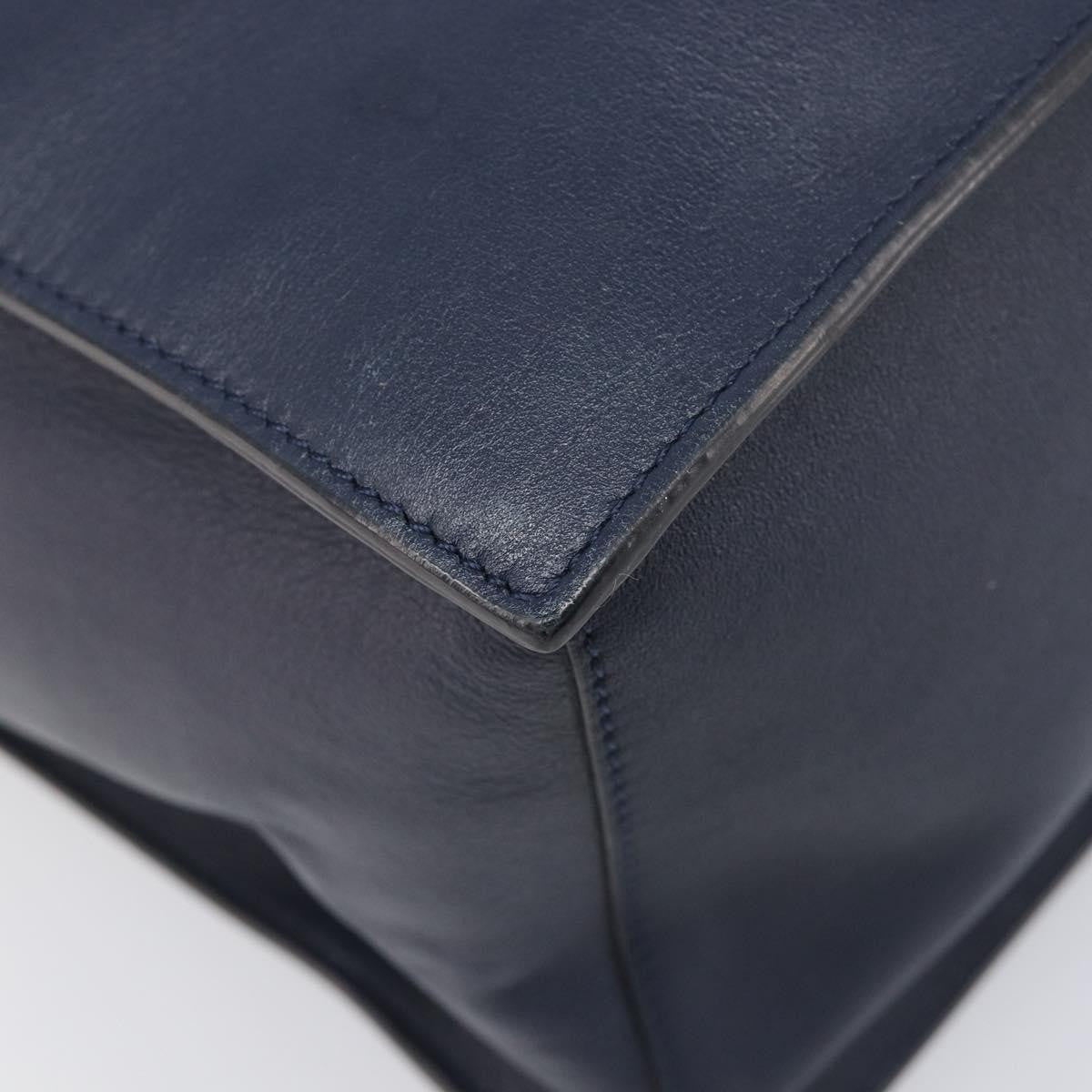 Valentino Garavani VLogo Convertible Shopper Leather, Navy, Leather, Tote Bag