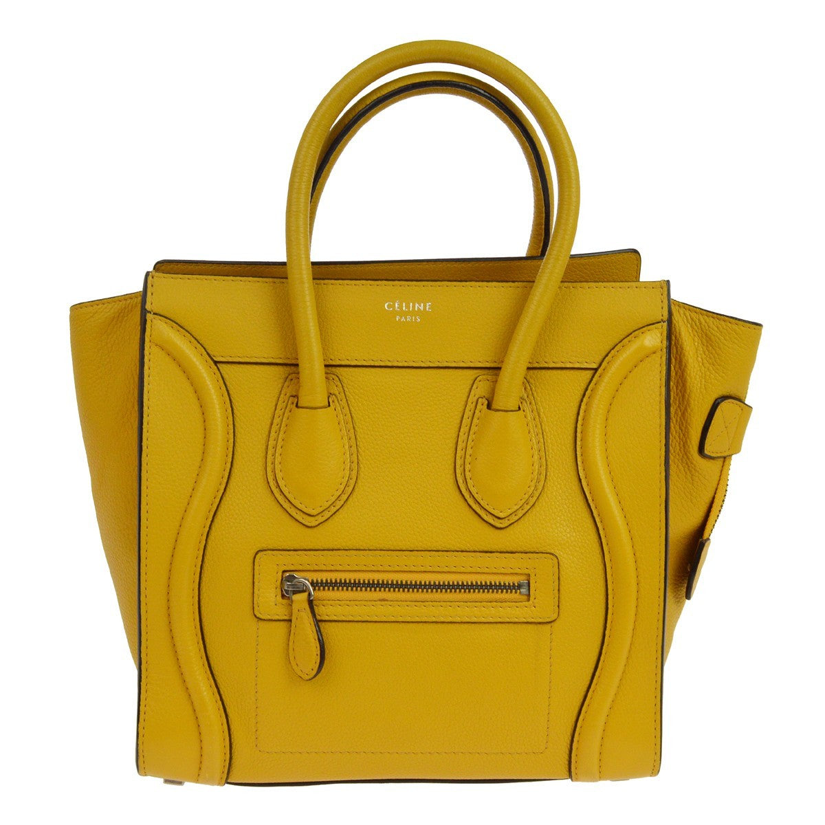 Celine Luggage Smooth Leather, Yellow, Leather, Handbag