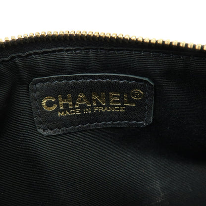 Chanel Chocolate Bar Cosmetic Quilted Lambskin, Black, Leather, Toiletry Case