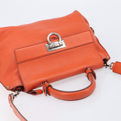 Salvatore Ferragamo Soft Sofia Leather, Orange, Leather, Tote Bag