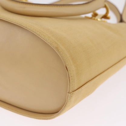 Salvatore Ferragamo Gancini Tote Canvas, Beige, Canvas, Tote Bag