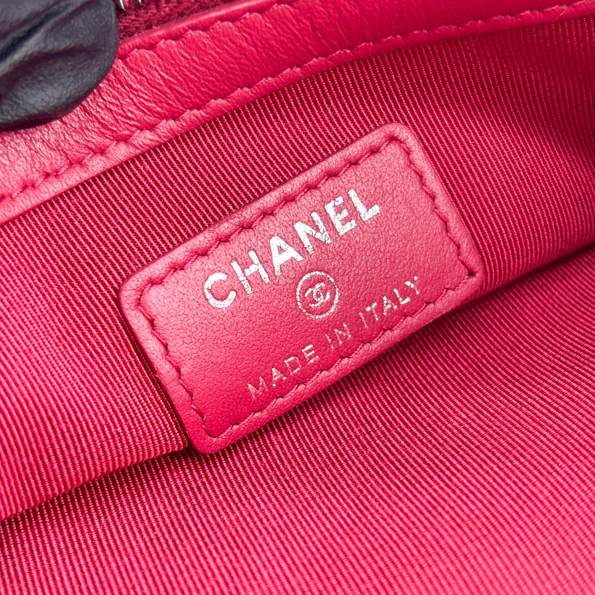 Chanel Gabrielle O Case Clutch Quilted Aged Calfskin, Black, Leather, Clutch