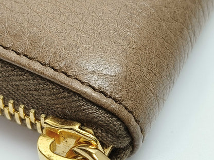 Prada Zip Around Vitello Daino, Brown, Leather, Wallet