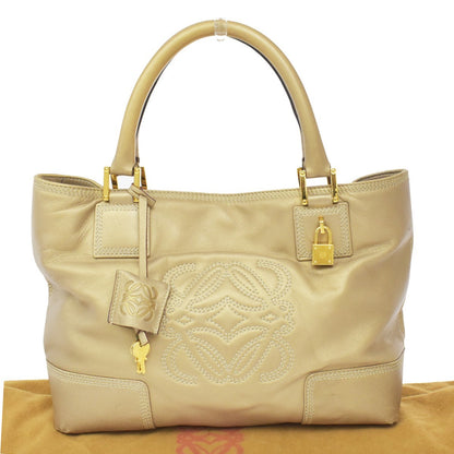 Loewe Anagram Leather, Gold, Leather, Tote Bag