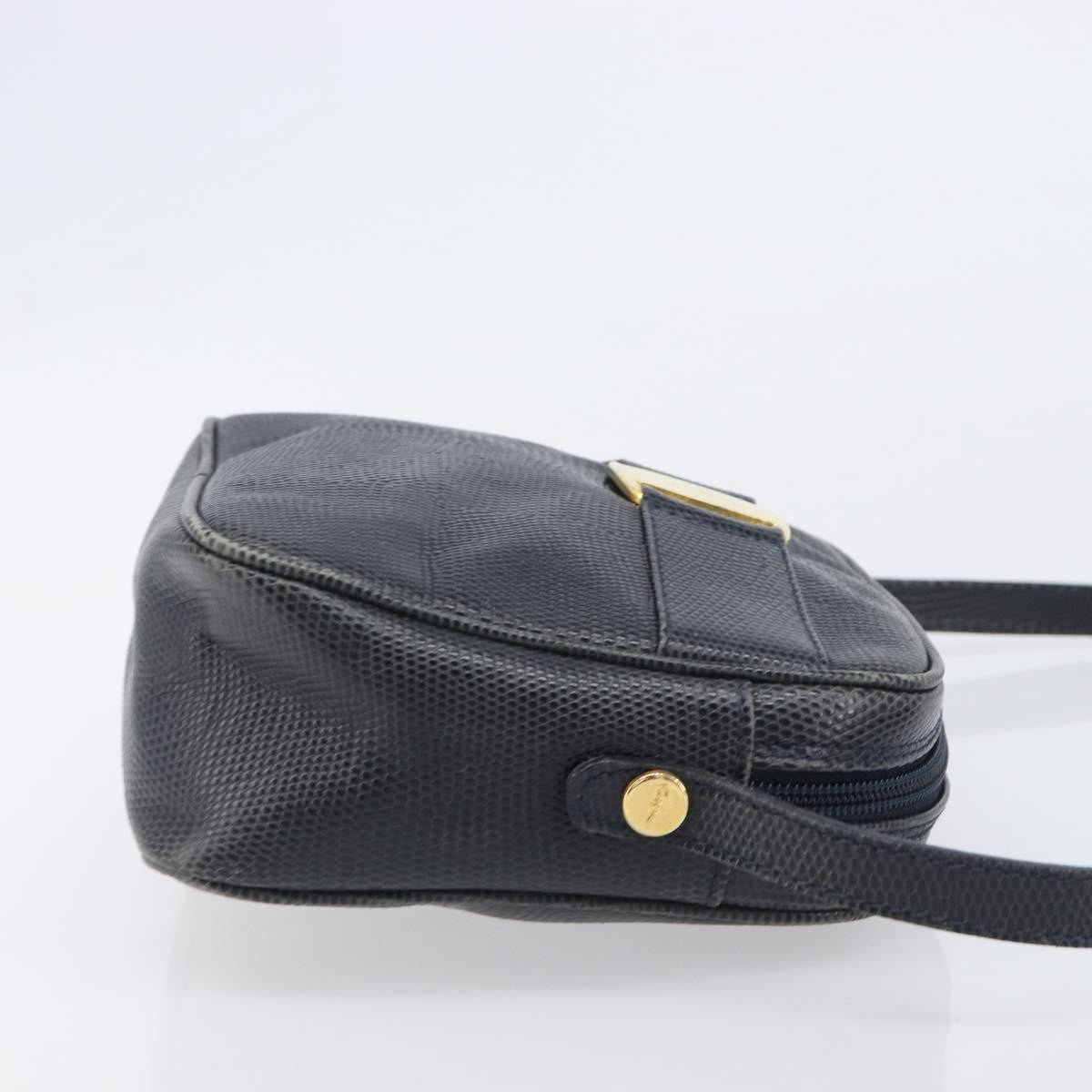 Salvatore Ferragamo Vala Leather, Navy, Leather, Shoulder Bag