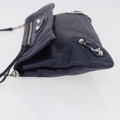 Balenciaga Classic Studs Envelope Strap Clutch Leather, Navy, Leather, Clutch