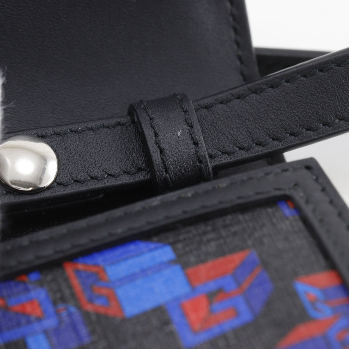 Gucci Flap Printed Coated Canvas, Black, PVC, Shoulder Bag