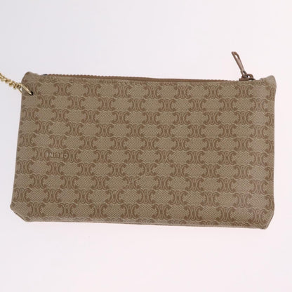 Celine Macadam Shoulder Canvas, Beige, Canvas, Crossbody Bag
