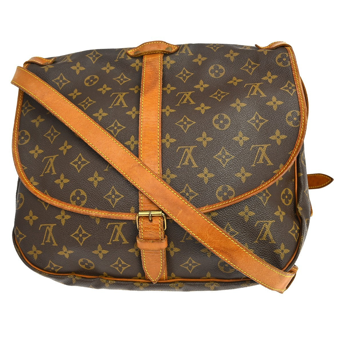 Louis Vuitton Saumur Monogram, Brown, Canvas, Shoulder Bag