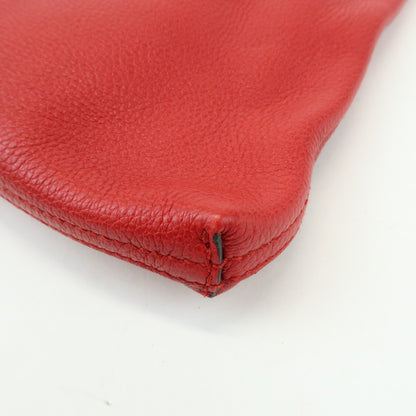 Gucci Logo Portfolio Printed Leather, Red, Leather, Clutch