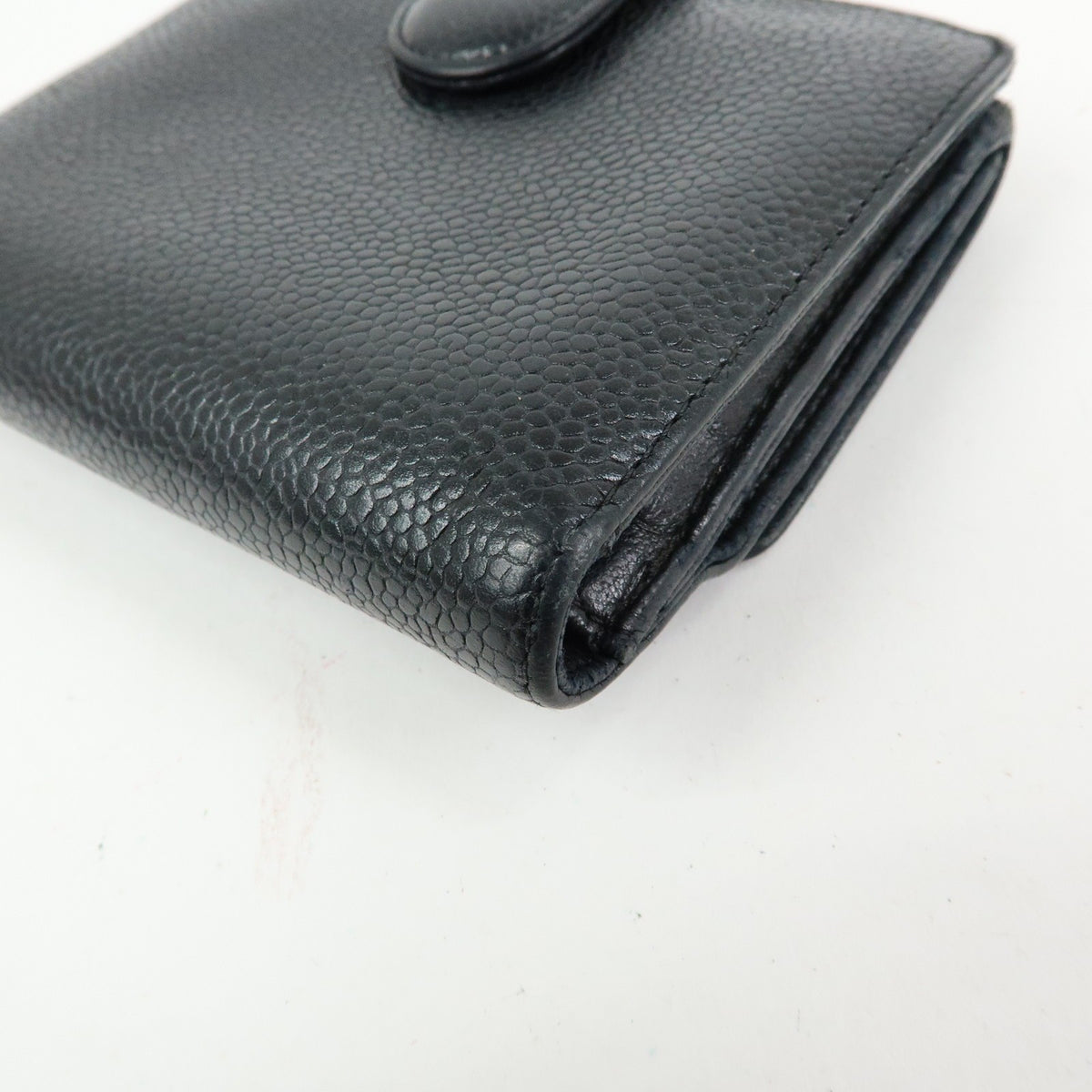 Chanel Vintage Timeless Bifold Caviar, Black, Leather, Wallet