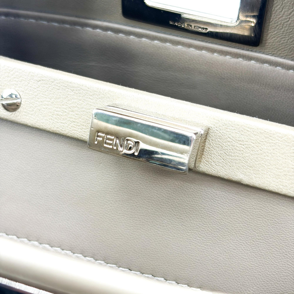 Fendi Peekaboo Ombre Leather, Beige, Leather, Handbag